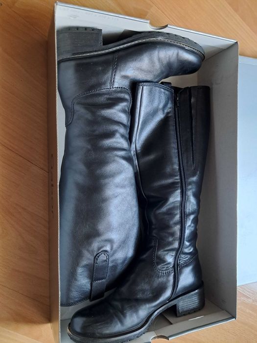 Czarne kozaki GABOR Comfort rozmiar 39 skóra