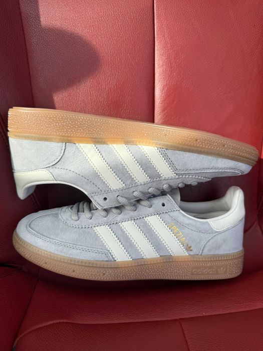 (БЕЗ ПЕРЕДОПЛАТИ) Adidas Handball Spezial Grey White адідас спешл сірі замшеві