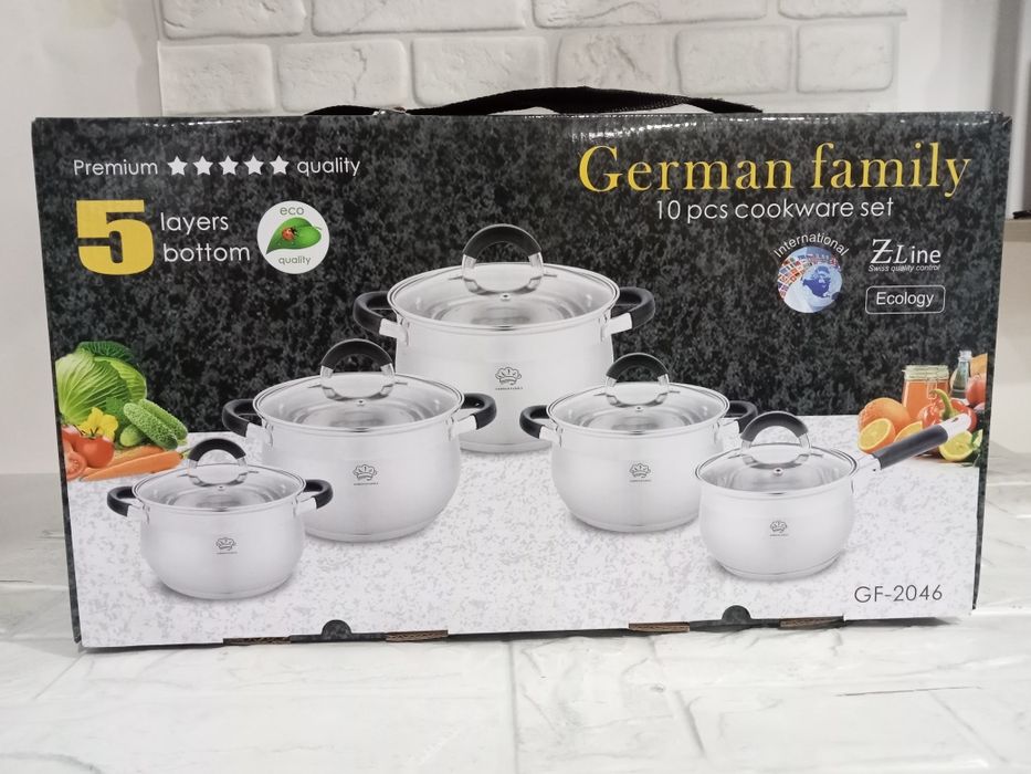 Набор кастрюль из нержавеющей стали 5 шт German Family GF-2046