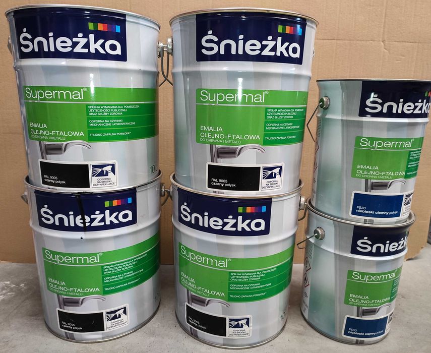 Emalia Olejno Ftalowa Supermal Czarny/Niebieski 10L