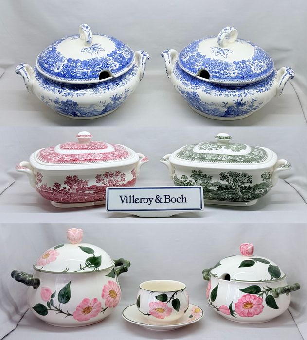 Фарфоровые супницы террены фирмы Villeroy Boch серии Rusticana Wild Rose Burgenland Basket производство Германия