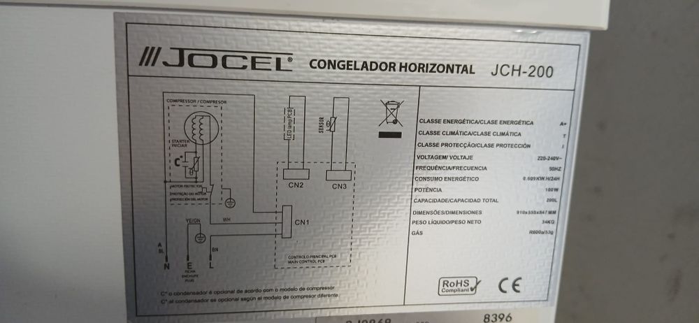 Arca Horizontal Jocel JCH-200 litros