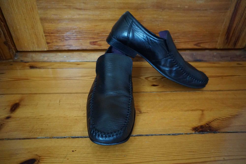 Urbane buty męskie półbuty mokasyny skóra 42 41 dł 27 cm