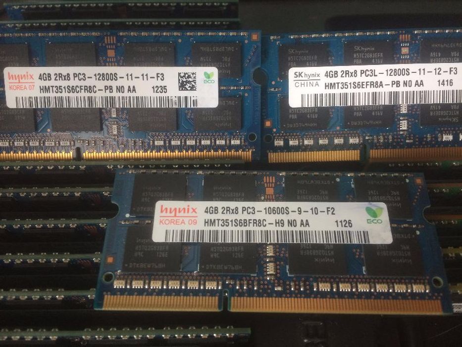 DDR3 4GB Hynix, Kingston, Samsung SO-DIMM 1866 1600 1333 1066 MHz