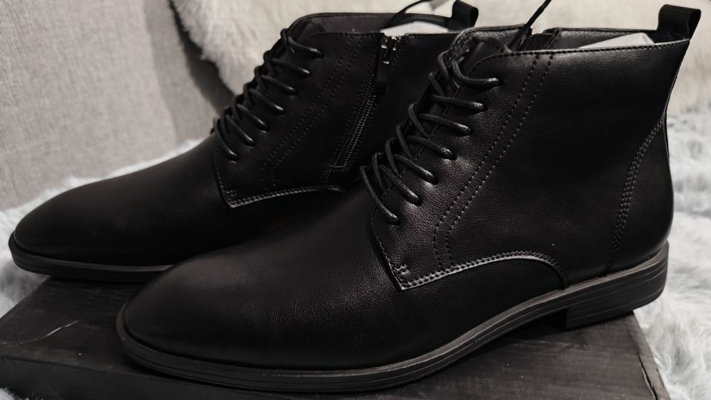 Męskie buty Birmingham Wear John Czarne 100% skóra