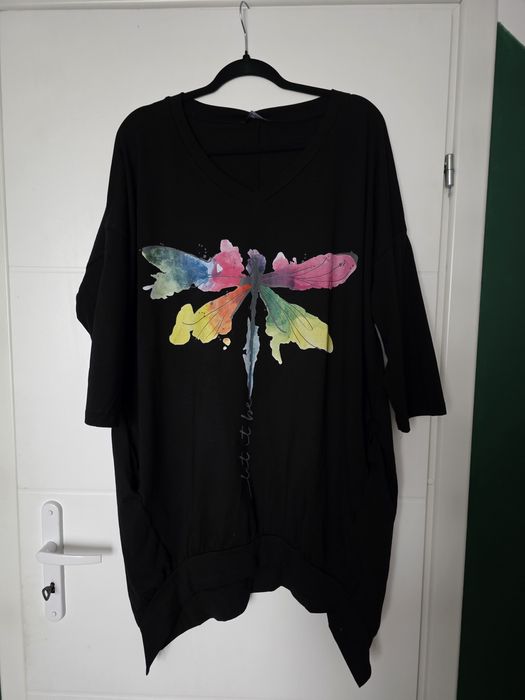 Wawa piękna tunika kolorowa ważka plus size xxxl 50 52