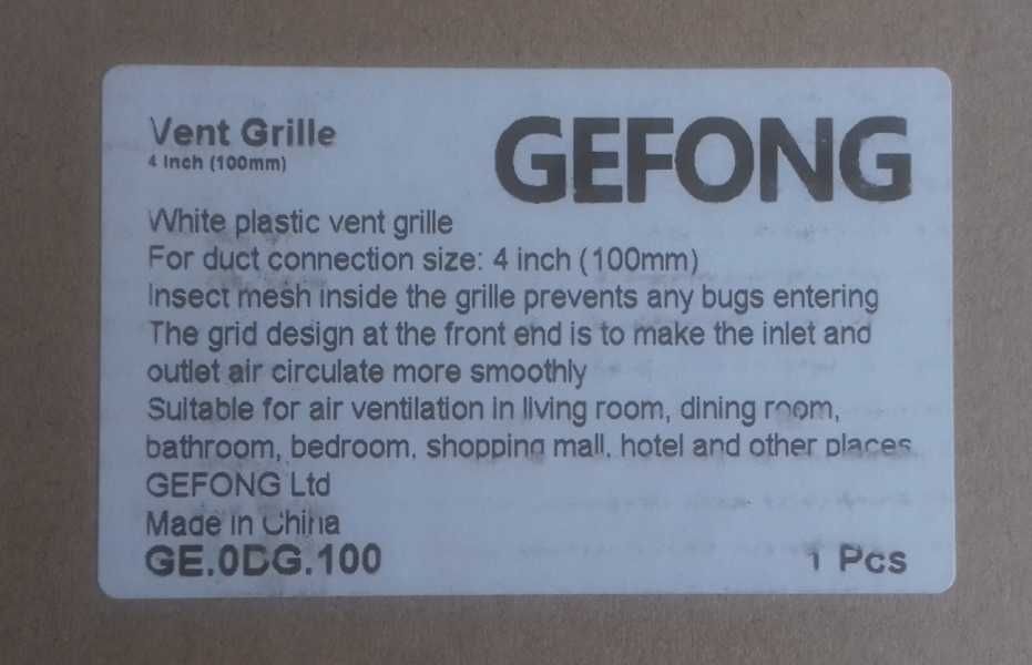 Grelha de ventilação para tubo 10 cm