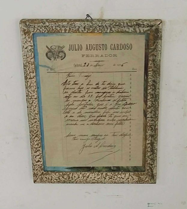 Antigo Manuscrito de Ferrador, no Cadaval. Datado 1926. Art. Coleção!
