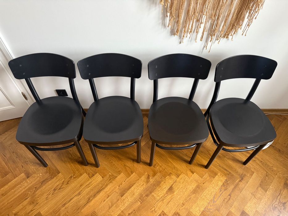 Krzesła drewniane czarne Ikea