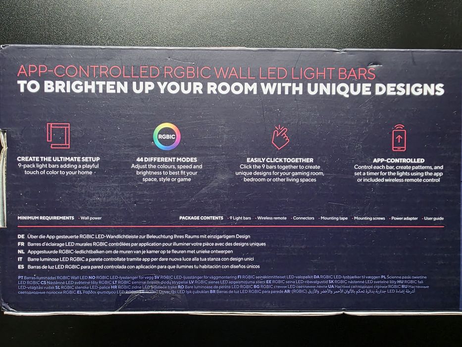 Ścienne paski świetlne LED TRUST Gaming GXT 905 Vybz RGBIC Nowe