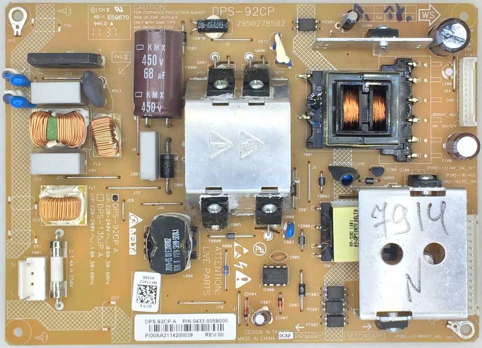 dps-92cp fonte de alimentaçao tv led toshiba 26l01424