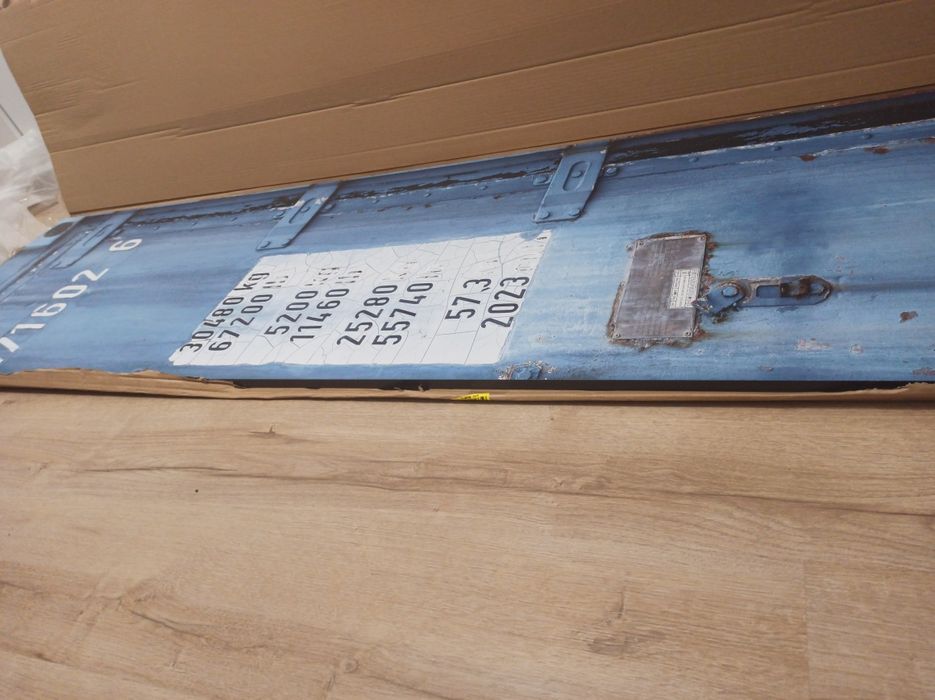 Deska, płyta w kolorze niebieskim i szarym 218 x 58,50 cm, dizajnerska