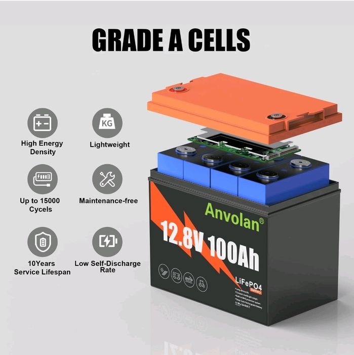 Акумулятор Lifepo4 12v 100ah Redodo Anvolan Powmr