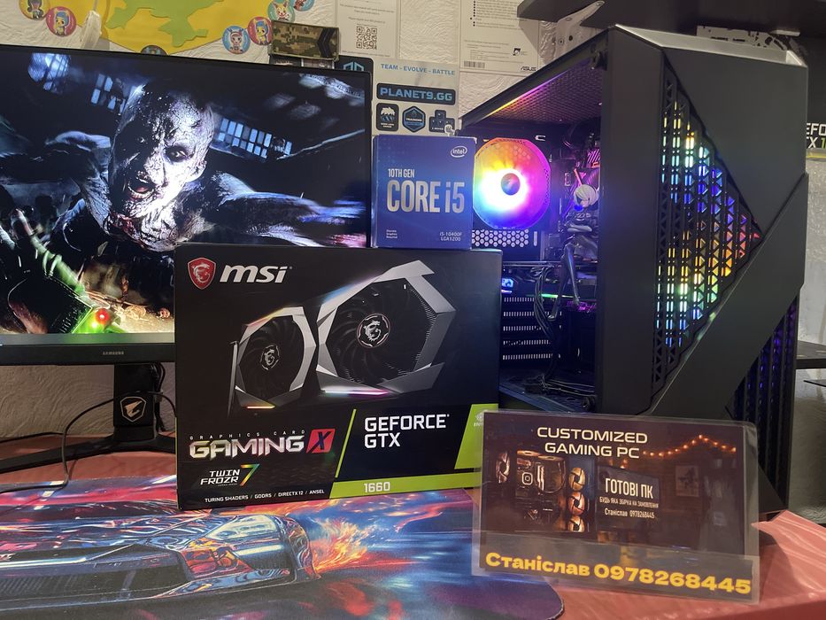 Мошный игровой пк/PC/10400f/1660/16RAM/SSD+HDD!