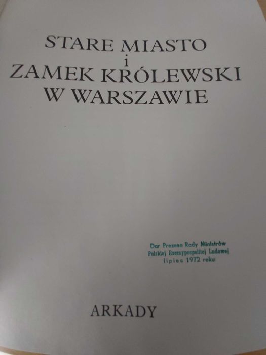 Książka  UNIKAT - Stare Miasto i Zamek Królewski w Warszawie