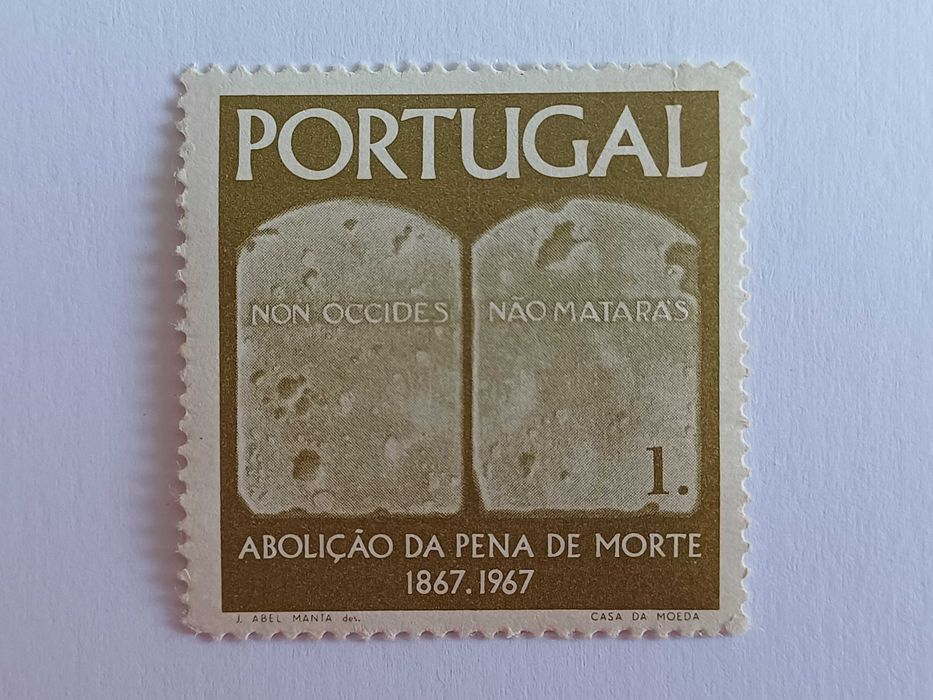 Filatelia - Portugal - 1º Centenário da Abolição da Pena de Morte, 1$00, 1967