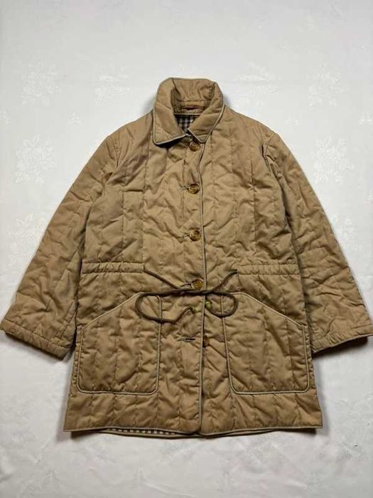 Kurtka pikowana Płaszcz Aquascutum beżowa damska luxury elegancka old money rozmiar L
