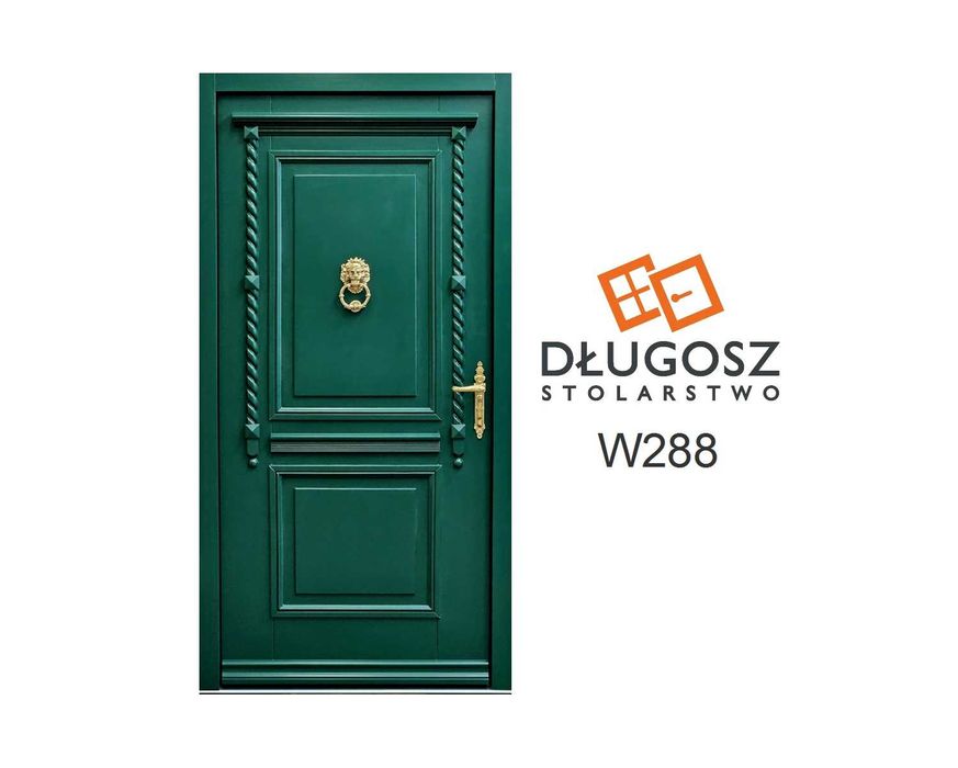 Drzwi DŁUGOSZ zewnętrzne RAL6005 zieleń mchu czyste powietrze GOTOWE
