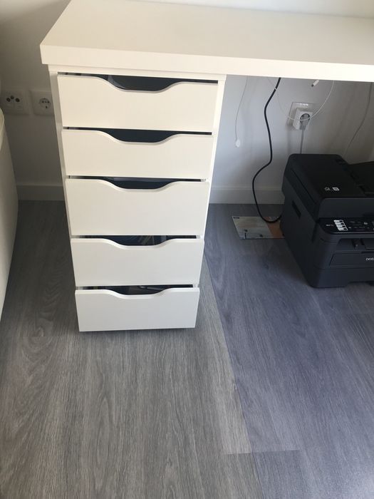 Secretária branca, 120x60 cm, como nova