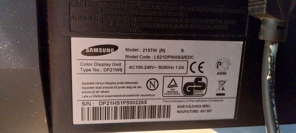 Monitor Samsung SyncMaster 215tw