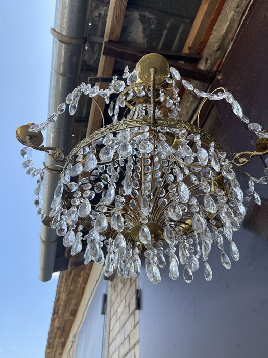 Люстра  19 век.бронза хрусталь