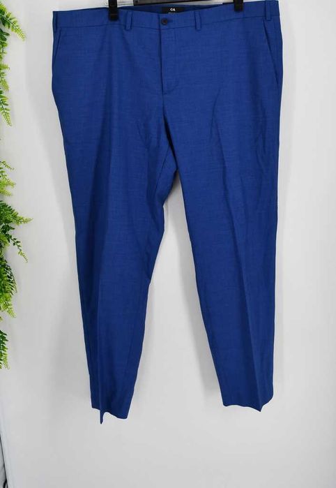Eleganckie spodnie garniturowe C&A regular fit 60 niebieskie