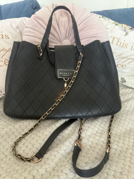 Torebka shopper monnari czarna pikowana