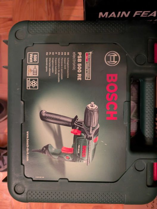 Berbequim de percussão Bosch PSB 500 RE 500W com mala