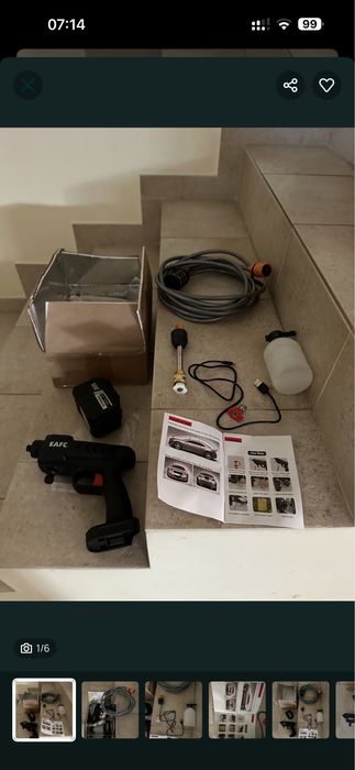 Pistola de pressão a bateria para lavar carros, muros, etc