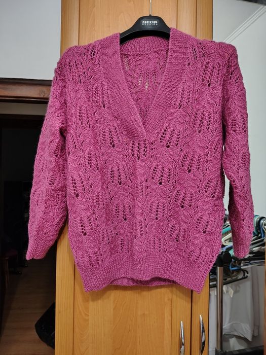 Джемпер женский мохеровый новый объёмная ажурная вязка