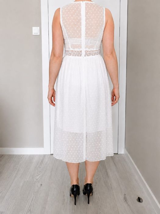 Sukienka boho midi biała S