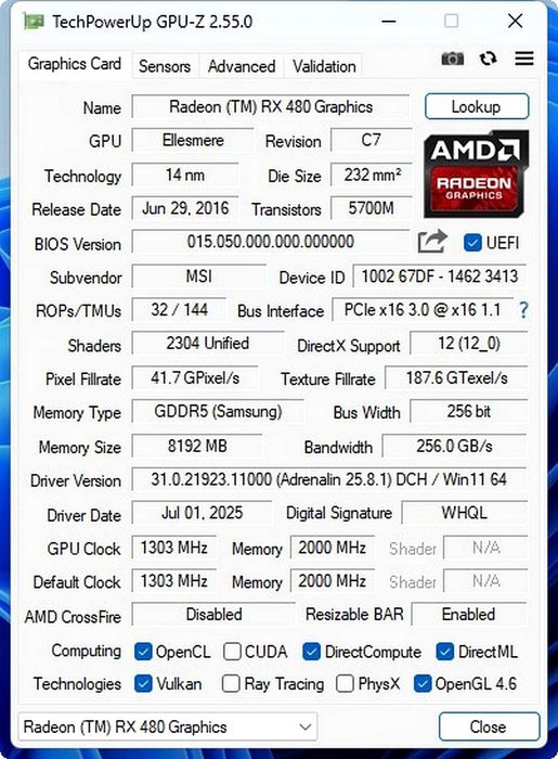 MSI - i5-10400F- MSI Radeon RX480 - 16Gb Ram - SSD