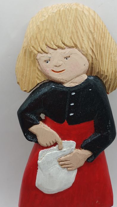 Figurka płaskorzeźba dziewczynka ręcznie malowana