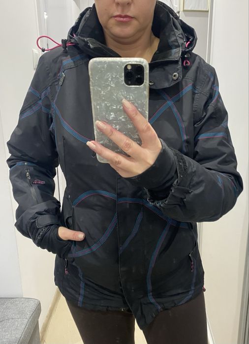 Czarna wodoodporna kurtka na Narty snowboard s-m C&A