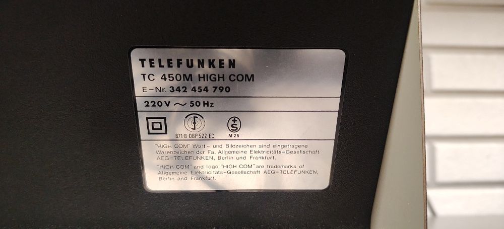 Magnetofon Deck TELEFUNKEN TC-450 M. High Com