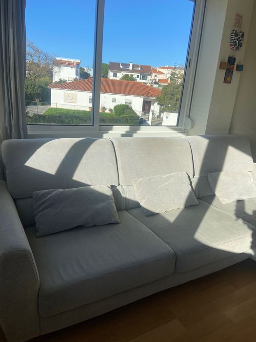 Sofá cinzento 3 lugares c/ chaise longue