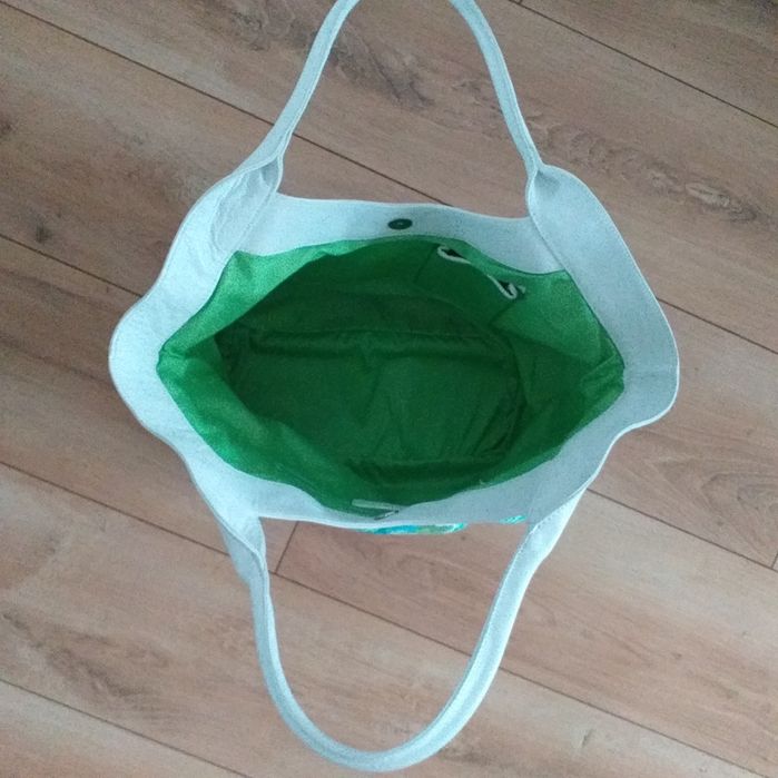 MAXMARA MARELLA oryginalna skóra płótno torebka shopper kuferek worek