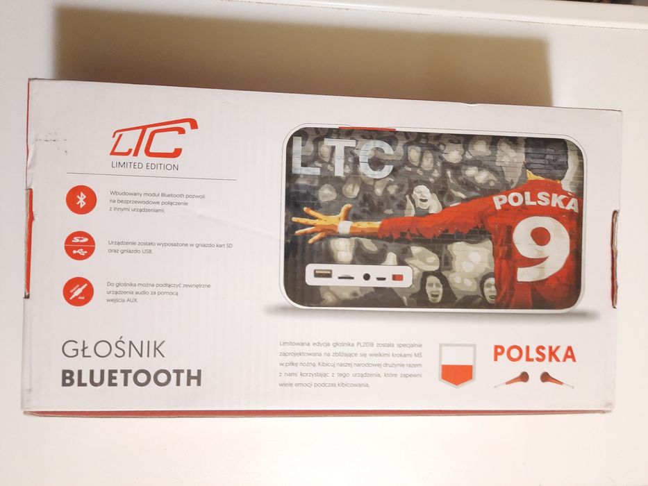 Głośnik przenośny bezprzewodowy  bluetooth LTC, USB/SD/AUX, akumulator 1800mAh Lewandowski