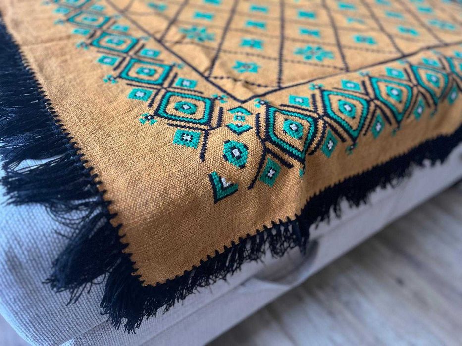 Haftowana narzuta kapa ręcznie robiona NOWY rękodzieło pled kilim koc