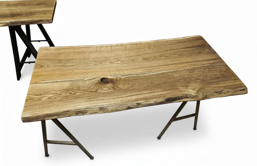Blat dębowy 140x62-66 Live Edge na stół biurko ławę