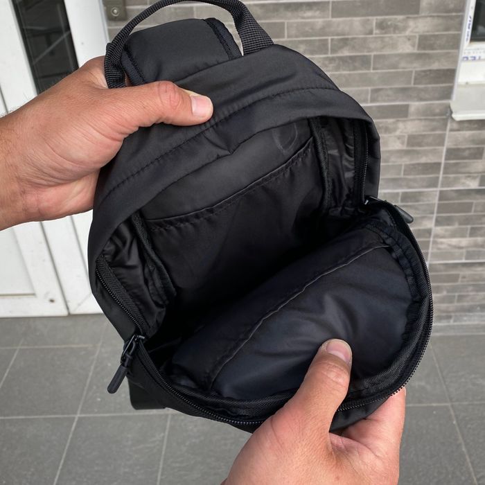 Сумка нагрудна через плече слінг чоловіча чорна Soft Shell