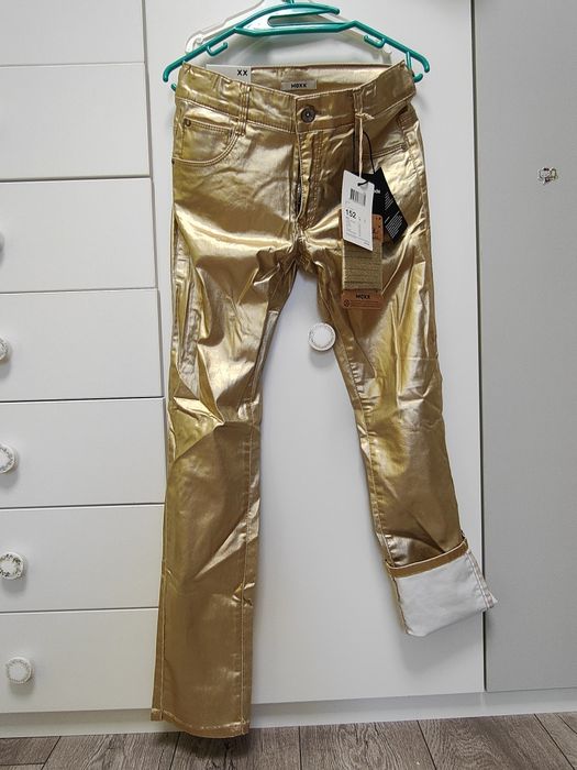 Брюки позолоченные.  Mexx! 152 skinny fit.  И 122  Яркие штаны. Тренд