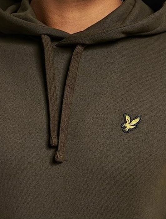 Lyle & Scott Bluza z kapturem męska, r.M 100% bawełna oliwkowa, do szk