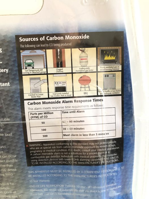 Alarme Detetor de Fumo e Monóxido de Carbono
