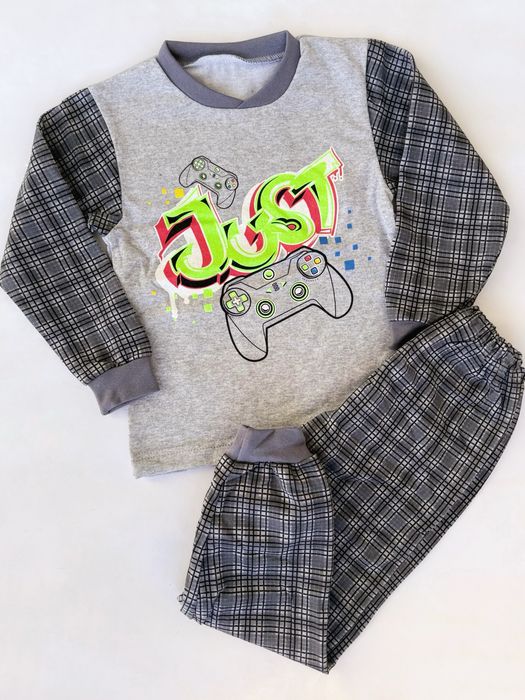 Тепла підліткова піжама з начосом для хлопчика