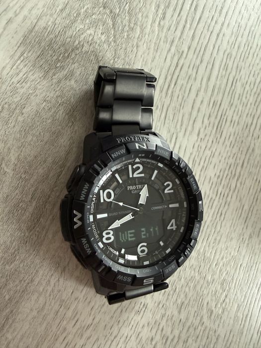 Casio Protrek Quad Sensor Bluetooth Sync Titanium