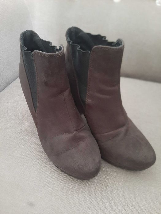 Botas salto alto castanhas escuras, 37