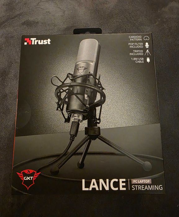 Mikrofon USB Strumieniowy Streaming Trust GXT 242 Lance, nowy