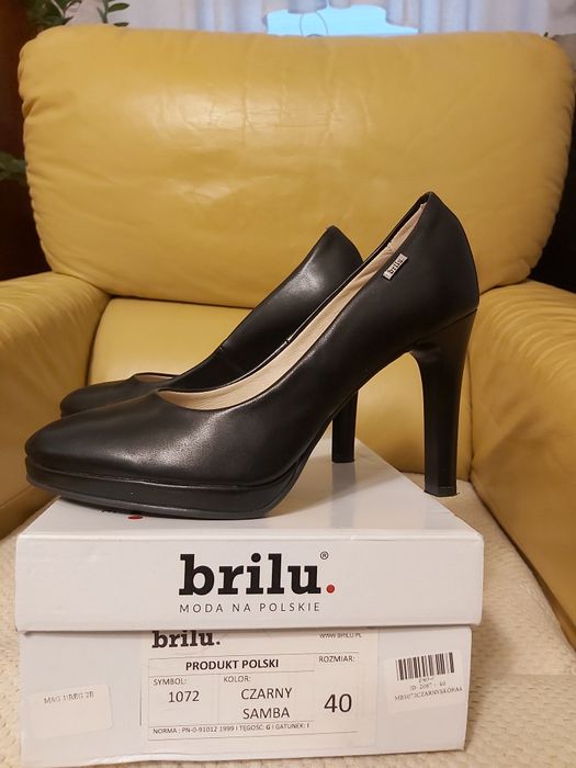 Brilu. Klasyczne szpilki na platformie czółenka 40 nowe