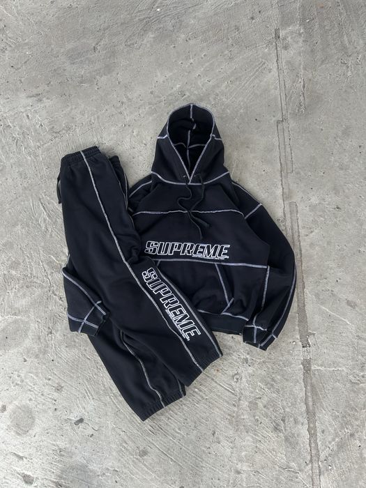 Supreme coverstitch Hoodie & Sweatpants tracksuit